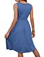 preiswerte Einfaches Kleid-Damen Minikleid Sommerkleid Lässig Täglich Normale Passform Einfarbig Ärmellos U-Ausschnitt Schwarz Weiß Königliches Blau Himmelblau Sommer