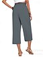 ieftine picior lat și talie înaltă-Pentru femei Picior Larg Pantaloni Capri Pantaloni Șic Stradă Casual Lungime gambă Natural Simplu Buzunar Design Elastic cu Cordon Απαλό În aer liber Vacanță Zilnic Gri Închis Roșu portocaliu Negru