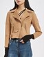abordables Vestes en simili cuir-Femmes Veste Décontractée Gilet en daim Coupe-vent Chaud Fermeture éclair Avec Poches Mode Moderne Occasionnel Couleur Unie Sortir Week-end Fermeture éclair Régulier Revers en Pointe Coupe régulière