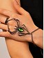 cheap Halloween Accessories-Women&#039;s Halloween Spider Hand Chain Bracelet with Green Gem – Gothic Alloy Jewelry for Costume Parties, Cosplay &amp; Spooky Events