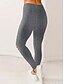 billige Ensfarvede leggings-Dame Leggins Hyggelige leggings Gade Afslappet Lang Høj Talje Vanlig Ribbet Åndbarhed Blød Mikroelastisk Yoga &amp; Danse Sko Gade Sort Grå Efterår Regulær