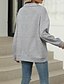 voordelige Textured Hoodies en Sweatshirts-Dames Trui-sweatshirt Sweatshirts Effen Streetwear Casual Lange mouw V-hals Normale tops Straat Feestdagen Uitgaan Zwart Blozend Roze Licht Grijs Licht Blauw Herfst Winter