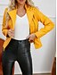 voordelige Imitatieleren jassen-Dames Jas van imitatieleer Winddicht Comfortabel Zak Volledige ritssluiting Modieus Buiten Effen Straat Casual / Dagelijks Normaal Strijkijzer Normale pasvorm Lange mouw bovenkleding Diep Paars Zwart