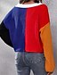 billige Cardigans og overtøj-Dame Cardigan Afslappet Farveblok Tyk V-hals Strikket Langærmet Crop Tops Strikke Daglig Ferie I-byen-tøj Lyserød Blå Efterår Vinter