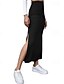 billige Ensfarvede nederdele-Dame Skjørte Afslappet Maxi Alm. taljede Nederdele Vanlig Spaltede spidser Mikroelastisk Ferierejse Gade Sort Rød Lysebrun Brun Sommer Polyester