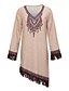 abordables Vestidos boho-Mujer Vestido Midi Vestido bohemio Vestido Estampado Vestido occidental Moda Moderno Exterior Festivos Ajuste regular Flor Manga Larga Escote en Pico Caqui Verano