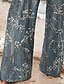 baratos Calças Gráficas-Mulheres Perna larga Calças Calça Palazzo Moda Roupa de rua Comprimento total Cintura Alta Flor Com Cordão Cintura elástica Imprimir Respirabilidade Confortável Rua Roupa Diária Para Noite Azul