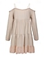 voordelige Boho-jurken-Dames Mini-jurk Boho-jurk Westerse kleding Klassiek Modern Buiten Vakantie Dagelijks Normale pasvorm Effen Lange mouw Spaghettibandjes Abrikoos Zomer