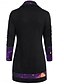 abordables Hauts Floraux-Femmes Chemisier A Ombre Élégant Occasionnel manche longue Col Bénitier Hauts Longs Quotidien Boutons Imprimé Noir Violet Vert Printemps Automne Hiver