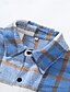 baratos Casacos &amp; Sobretudos para Homem-Homens jaqueta leve Jaqueta de Camisa Jaqueta casual Cabana Férias Diário Respirável Bolsos Primavera Outono Xadrez Moda Clássico Lapela Padrão Azul cáqui Casaco