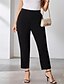 abordables pantalons habillés pour femmes-Femmes Dress Pants works Jambe large Pantalons Mode Streetwear Longueur cheville Taille haute Uni Avec Poches Respirabilité Confortable Micro-Élastique Rue Tenue quotidienne Sortir Noir Printemps