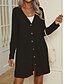 economico Cappotti &amp; Trench-Per donna Giacca Casual Confortevole Traspirante Bottoni Casual Semplice Vacanza Streetwear Casuale Abbigliamento quotidiano Monopetto Lungo Scollo a V Vestibilità regolare Manica Lunga Capispalla