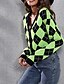 voordelige Vesten en bovenkleding-Dames Vest Casual Argyle Dik V-hals Gebreid Lange mouw Normale tops breien Dagelijks Feestdagen Uitgaan Groen Herfst Winter