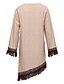abordables Vestidos boho-Mujer Vestido Midi Vestido bohemio Vestido Estampado Vestido occidental Moda Moderno Exterior Festivos Ajuste regular Flor Manga Larga Escote en Pico Caqui Verano
