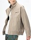 abordables Chaquetas Informales-Hombre Chaqueta ligera Chaqueta casual Vacaciones Diario Cortavientos Bolsillo Primavera Otoño Plano Moda Clásico Escote Chino Regular Albaricoque Negro Morado Verde Trébol Caqui Chaquetas