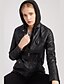 abordables Chaquetas de cuero sintético-Mujer Chaqueta de cuero sintético Cómodo Bolsillo Full Zip Moda Estilo callejero Plano Exterior Casual Diario Regular Con Capucha Ajuste regular Manga Larga Ropa de calle Negro Blanco Rojo Primavera