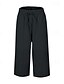 ieftine picior lat și talie înaltă-Pentru femei Picior Larg Pantaloni Capri Pantaloni Șic Stradă Casual Lungime gambă Natural Simplu Buzunar Design Elastic cu Cordon Απαλό În aer liber Vacanță Zilnic Gri Închis Roșu portocaliu Negru