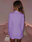 abordables Blazers y Trajes-Mujer chaqueta Cómodo Transpirable Botones Moda Moderno Plano Trabajo Diario Regular Cuello Vuelto Ajuste regular Manga Larga Ropa de calle Amarillo Rojo Morado Primavera Otoño