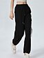 abordables pantalon cargo femme-Femmes Pantalons Cargo Slacks Streetwear Occasionnel Longueur complète Naturel Uni Avec Poches Conception à cordon élastique Doux Tenue quotidienne Week-end Noir Rouge Fuchsia Gris argenté Automne