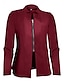preiswerte Blazer &amp; Anzüge-Damen Blazer Bequem Atmungsaktiv Reißverschluss Mode Modern Einfach Arbeit Täglich Regulär Stehkragen Normale Passform Langarm Oberbekleidung Schwarz Weiß Hellgrün Frühling Herbst