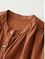 preiswerte Weißes Kleid-Damen Midikleid Baumwollkleid Sommerkleid Casual Daily Regular Fit Einfarbig Kurzarm Rundhals Schwarz Braun Apricot Sommer