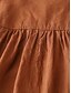 preiswerte Weißes Kleid-Damen Midikleid Baumwollkleid Sommerkleid Casual Daily Regular Fit Einfarbig Kurzarm Rundhals Schwarz Braun Apricot Sommer