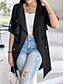 abordables Manteaux Trench-Femmes Veste Décontractée Confortable Respirant Avec Poches Mode Occasionnel Uni Vacances Rue Occasionnel Tenue quotidienne Ouvert devant Régulier Col Rabattu Coupe régulière manche longue Vêtements