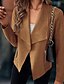 preiswerte Jacken-Damen Freizeitjacke Bequem Atmungsaktiv Tasche Mode Modern Einfach Straße Täglich Regulär Umlegekragen Normale Passform Langarm Oberbekleidung Schwarz Rote Burgunderrot Frühling Herbst