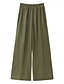 abordables jambe large et taille haute-Pantalon large pour femme style bohème, longueur totale, imprimé floral naturel, poches, cordon de serrage élastique, confortable, extérieur, vacances, week-end, vert, été, coupe régulière
