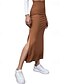 billige Ensfarvede nederdele-Dame Skjørte Afslappet Maxi Alm. taljede Nederdele Vanlig Spaltede spidser Mikroelastisk Ferierejse Gade Sort Rød Lysebrun Brun Sommer Polyester