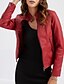 economico Giacche da Donna-Per donna Giacca in Ecopelle Confortevole Tasca Cerniera completa Moda Stile da Strada Semplice All&#039;aperto Casual Quotidiano Regolare Collo alla coreana Vestibilità regolare Manica Lunga Capispalla