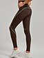 abordables Leggings y mallas de yoga-Mujer Leggings Capri Mallas Leggings de Yoga Control de barriga Alta cintura Gimnasio Voleibol Rutina de ejercicio Prendas de abajo Color sólido Negro Verde Café Otoño Deportes Ropa de Deporte