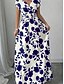 voordelige Bloemenjurken-Dames Maxi-jurk A lijn jurk Vakantie Casual Boho Buiten Uitgaan Standaard pasvorm Bloemig Korte mouw V-hals Zwart Rood blauw Oranje Zomer