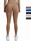 baratos Leggings e collants para ioga-Mulheres Legging Capri Leggings de ioga Compressão abdominal Cintura Alta Academia Exercite-se Esportivo Calças Côr Sólida Preto Branco Azul Outono Esportes Roupas Esportivas Ajuste justo