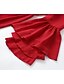 preiswerte Western Boho Kleid-Damen Minikleid Boho-Kleid Westernkleid Mode Klassisch Modern Outdoor Ferien Ausgehen Normale Passform Einfach Langarm V Ausschnitt Rote Sommer