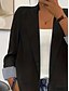 voordelige Blazers &amp; Kostuums-Dames Blazer Comfortabel Ademend Zak Modieus Modern Effen Werk Dagelijks Normaal Strijkijzer Normale pasvorm Lange mouw bovenkleding Zwart Herfst Winter