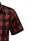 abordables chemise boutonnée pour homme-Homme Chemise Chemise d&#039;été Chemise Décontractée Chemise Boutonnée Chemises à carreaux Noir Rose Claire Rouge Bleu Vert foncé Manche Courte Plaid Revers Vacances Rue Imprimé Vêtement Tenue Mode
