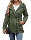 economico giacca attiva-Per donna Cappotto Impermeabile Confortevole Cerniera completa Coulisse Moda Stile da Strada Semplice All&#039;aperto Casual Quotidiano Lungo Con Cappuccio Vestibilità regolare Manica Lunga Capispalla