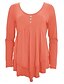 billiga Kvinnors Enfärgade Toppar-Dam Blus Ensfärgat Stylish Ledigt Långärmad Rund hals Vanliga toppar Dagligen Volang Knappar Svart Vit Ljusgrön Himmelsblå Orange Sommar Vår Höst