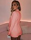 billige Blazere og dresser-Dame Blazer Bekvem Pustende Knapper Mote Moderne عادي Arbeid Daglig Normal Aftæpning Normal Langermet Yttertøy Hvit Rosa Kakifarget Vår Høst
