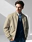 abordables Vêtements d&#039;extérieur élites pour hommes-Homme Veste Légère Entraînement Extérieur Coupe-vent Zip Up Avec Poches Printemps Automne Couleur Unie Élégant Vacances Col montant Noir Rouge foncé bleu marine Kaki Veste