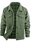 abordables Chaquetas Cargo-Hombre Chaqueta ligera Chaqueta casual Chaqueta de mezclilla Vacaciones Diario Bolsillo Otoño Invierno Plano Moda Clásico Diseño Regular Negro Marrón Verde Trébol Azul Oscuro Azul claro Chaquetas