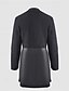 preiswerte Wintermäntel-Damen Kunstlederjacke Winterjacke Warm Bequem Tasche Knöpfe Mode Modern Lässig Einfach Ausgehen Wochenende Einreihig Regulär Steigendes Revers Normale Passform Langarm Oberbekleidung Schwarz Winter