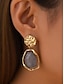 abordables Pendiente de mujer-Pendientes colgantes irregulares de resina para mujer: joyas llamativas de aleación de oro texturizado para fiestas, bodas y atuendos casuales y elegantes.