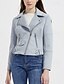 abordables Vestes en simili cuir-Femmes Veste Décontractée Gilet en daim Coupe-vent Chaud Fermeture éclair Avec Poches Mode Moderne Occasionnel Couleur Unie Sortir Week-end Fermeture éclair Régulier Revers en Pointe Coupe régulière