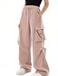 billige cargo bukser til kvinder-Dame Cargo-bukser Slacks Gade Afslappet Fuld længde Naturlig Vanlig Lomme Elastisk trækdesign Blød Gade Ferie Weekend Sort Lys pink Efterår Regulær