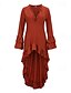 ieftine Rochii Boho-Pentru femei Rochii Midi Rochie Boho Rochie occidentală Modă Modern În aer liber Concediu Ieșire Fit regulat Simplu Manșon Lung În V Maroniu Vară
