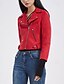 abordables Vestes en simili cuir-Femmes Veste Décontractée Gilet en daim Coupe-vent Chaud Fermeture éclair Avec Poches Mode Moderne Occasionnel Couleur Unie Sortir Week-end Fermeture éclair Régulier Revers en Pointe Coupe régulière