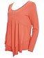 billiga Kvinnors Enfärgade Toppar-Dam Blus Ensfärgat Stylish Ledigt Långärmad Rund hals Vanliga toppar Dagligen Volang Knappar Svart Vit Ljusgrön Himmelsblå Orange Sommar Vår Höst
