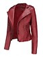 economico Giacche in finta pelle-Per donna Giacca in Ecopelle Confortevole Tasca Cerniera completa Moda Stile da Strada Semplice All&#039;aperto Casual Quotidiano Corto Collo ripiegato Vestibilità regolare Manica Lunga Capispalla Nero